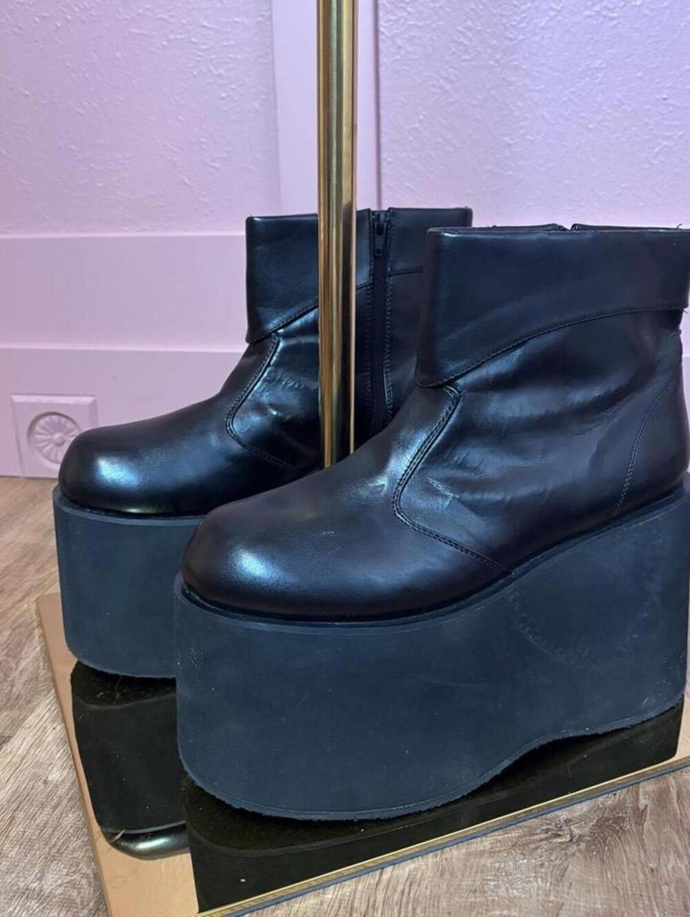 goth platform boots  funtasma black sz medium demonia monster ankle grunge vamp